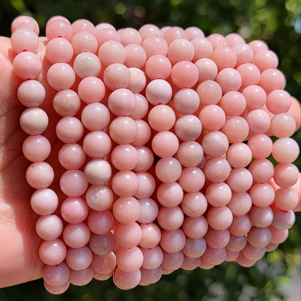 NEW 8MM PINK OPAL STRETCH BRACELETS